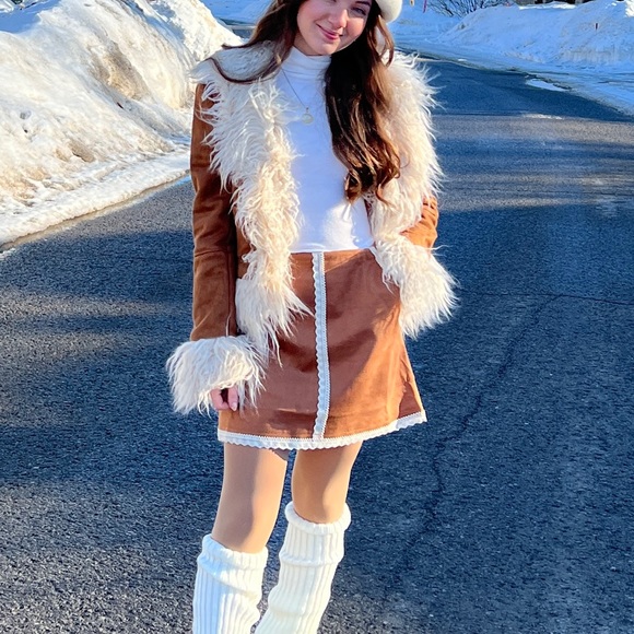 Faux Suede Mini Skirt - Picture 2 of 7